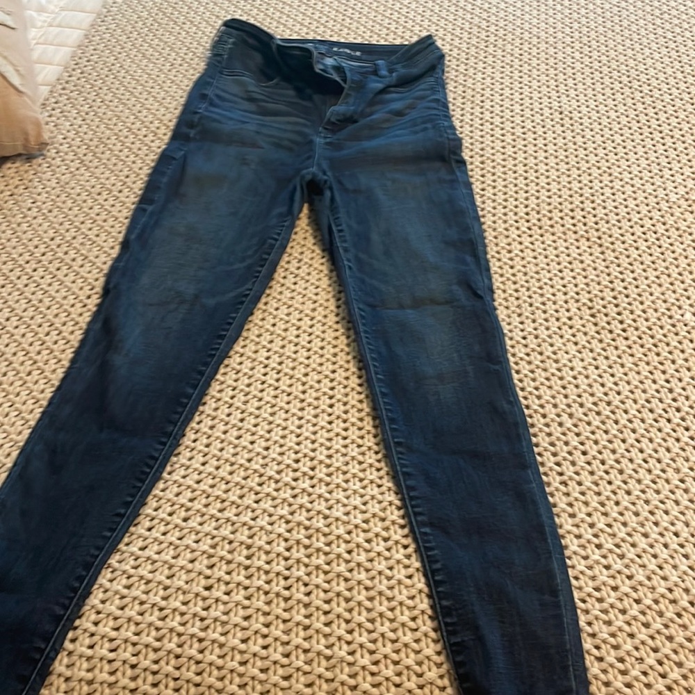 American eagle next level stretch high rise skinny jeans indigo color size 4